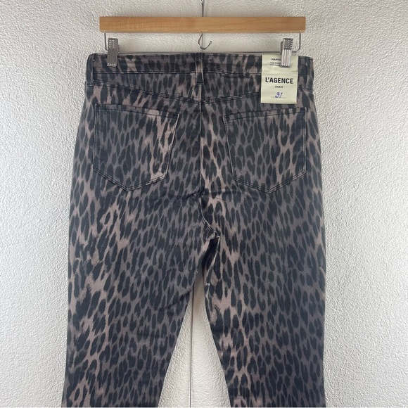 L’AGENCE Paris l 31 Marguerite Leopard Print High Rise Skinny 30” Stretch Jeans - Picture 8 of 15